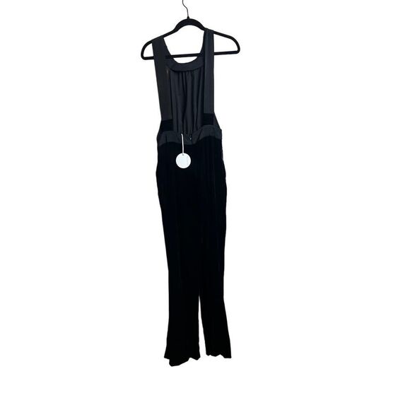 NWT STAUD Black Velvet Halter Jumpsuit Sz. 4 - Picture 5 of 9